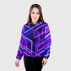 Куртка с капюшоном женская Neon Geometric, цвет: 3D-черный — фото 2