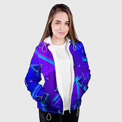 Куртка с капюшоном женская Neon Pattern colored, цвет: 3D-белый — фото 2