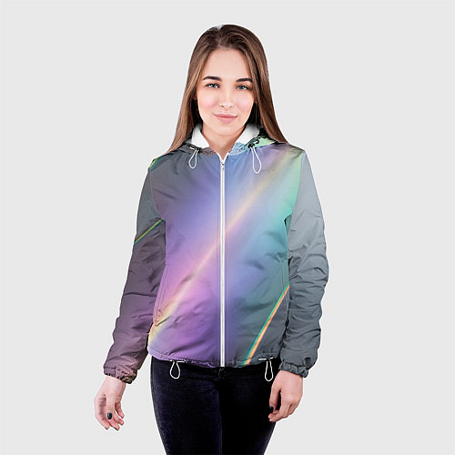 Женская куртка Металлическая голография / 3D-Белый – фото 4
