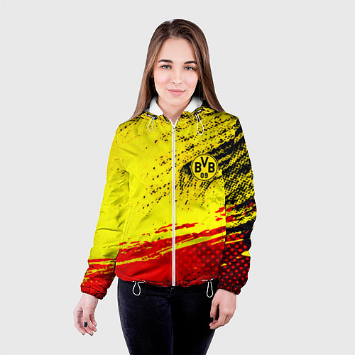 Женская куртка Borussia color краски спорт / 3D-Белый – фото 4