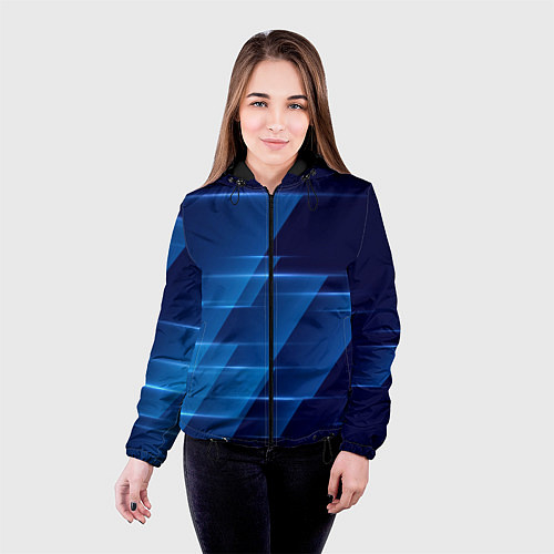 Женская куртка Blue background / 3D-Черный – фото 4