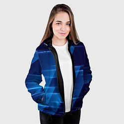Куртка с капюшоном женская Blue background, цвет: 3D-черный — фото 2