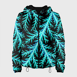 Куртка с капюшоном женская Разряды электричества Tie Dye, цвет: 3D-черный
