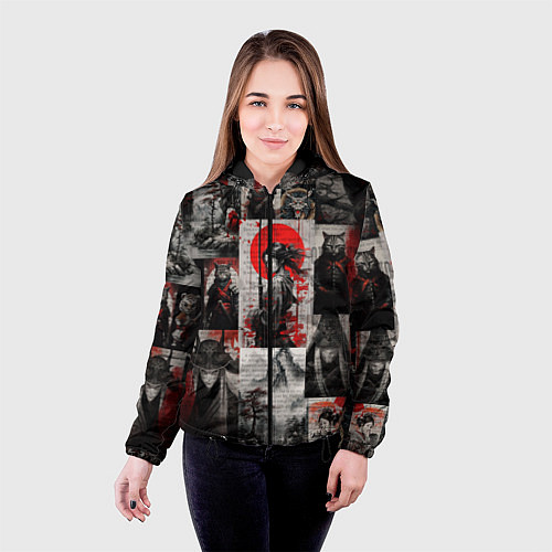 Женская куртка Japanese samurai art / 3D-Черный – фото 4