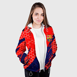 Куртка с капюшоном женская Барселона спорт краски текстура, цвет: 3D-белый — фото 2