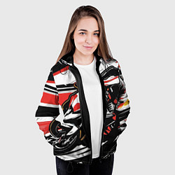 Куртка с капюшоном женская Мото-кросс, цвет: 3D-черный — фото 2