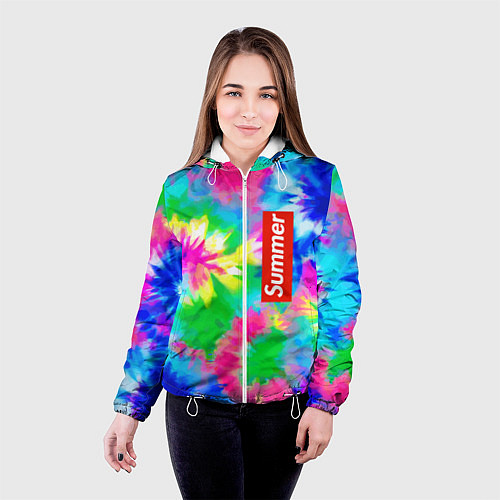 Женская куртка Color abstraction - summer / 3D-Белый – фото 4