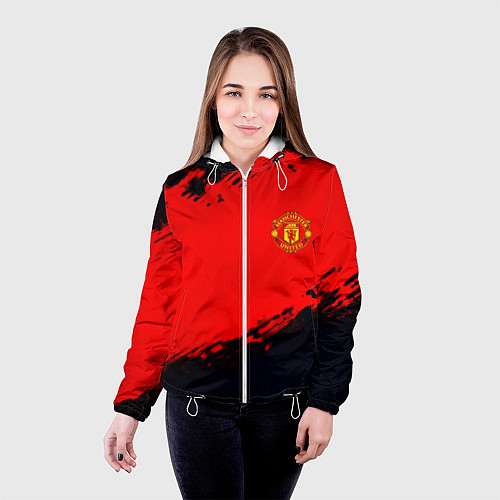 Женская куртка Manchester United colors sport / 3D-Белый – фото 4