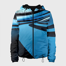 Женская куртка Черная и синяя абстракция в виде волн