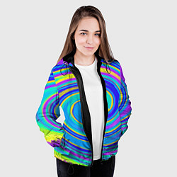 Куртка с капюшоном женская Цветной водоворот, цвет: 3D-черный — фото 2