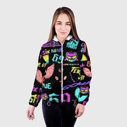 Куртка с капюшоном женская 6ix9ine logo rap bend, цвет: 3D-белый — фото 2