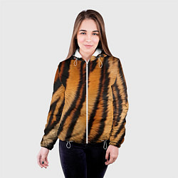 Куртка с капюшоном женская Тигровая шкура, цвет: 3D-белый — фото 2