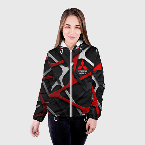 Женская куртка Mitsubishi - texture / 3D-Белый – фото 4
