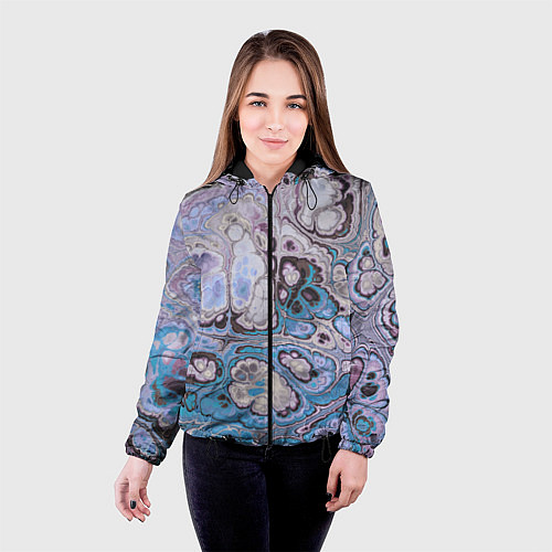 Женская куртка Абстрактный узор / 3D-Черный – фото 4