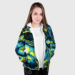 Куртка с капюшоном женская Абстрактный узор, цвет: 3D-белый — фото 2