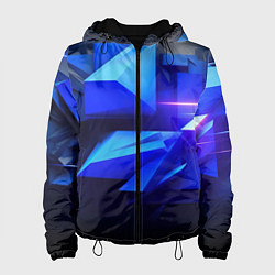 Женская куртка Black blue background abstract