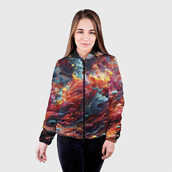 Куртка с капюшоном женская Многоцветный дым, цвет: 3D-черный — фото 2