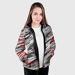 Куртка с капюшоном женская Серые узоры, цвет: 3D-черный — фото 2