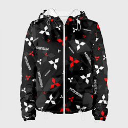 Куртка с капюшоном женская Mitsubishi - logo pattern, цвет: 3D-белый