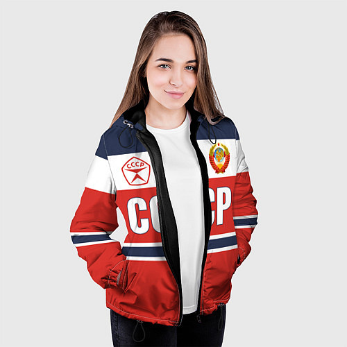 Женская куртка Союз Советских Социалистических Республик - СССР / 3D-Черный – фото 3