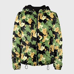 Куртка с капюшоном женская Котофляж, цвет: 3D-черный