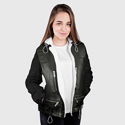 Куртка с капюшоном женская Terminator first - leather jacket, цвет: 3D-белый — фото 2