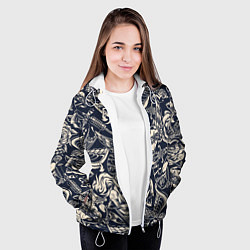 Куртка с капюшоном женская Gray tattoo machine, цвет: 3D-белый — фото 2