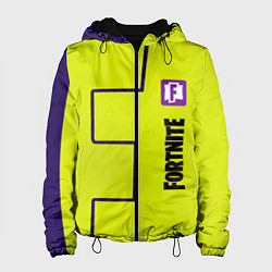 Куртка с капюшоном женская Fortnite logo yellow game, цвет: 3D-черный