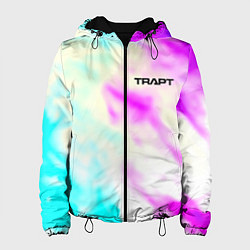 Куртка с капюшоном женская Trapt текстура градиент неоновые краски, цвет: 3D-черный