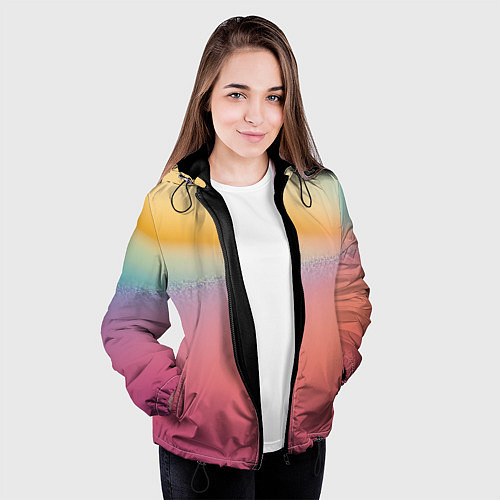 Женская куртка Радужные переходы градиент / 3D-Черный – фото 3