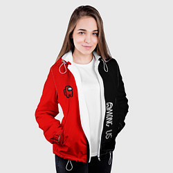 Куртка с капюшоном женская Among us mobile game, цвет: 3D-белый — фото 2