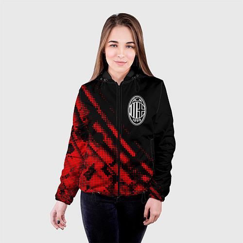 Женская куртка AC Milan sport grunge / 3D-Черный – фото 4