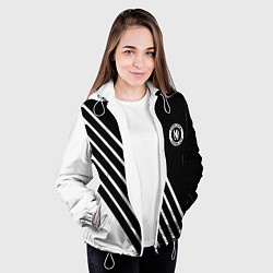 Куртка с капюшоном женская Chelsea football club sport, цвет: 3D-белый — фото 2