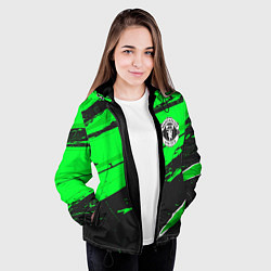 Куртка с капюшоном женская Manchester United sport green, цвет: 3D-черный — фото 2