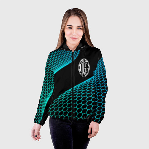 Женская куртка AC Milan football net / 3D-Черный – фото 4