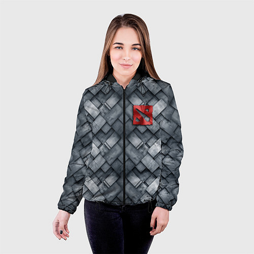 Женская куртка Dota - metal texture logo / 3D-Черный – фото 4