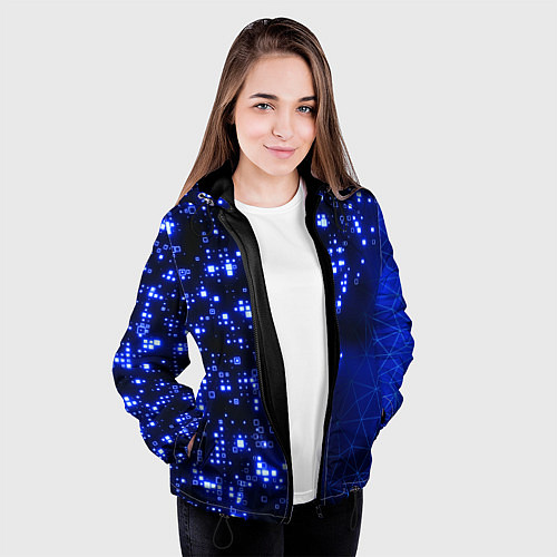 Женская куртка Растворяющийся цифровой скин / 3D-Черный – фото 3