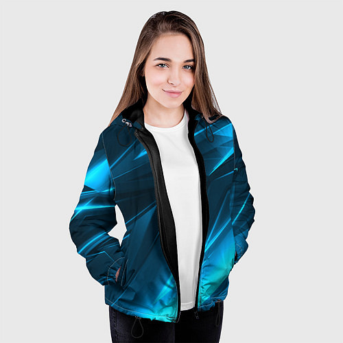 Женская куртка Geometry stripes neon color / 3D-Черный – фото 3