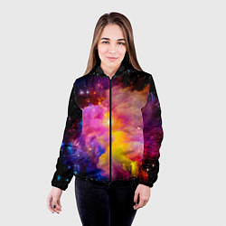 Куртка с капюшоном женская Космическое пространство, цвет: 3D-черный — фото 2