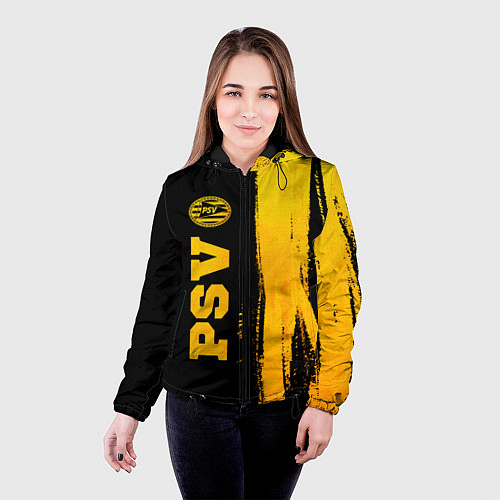 Женская куртка PSV - gold gradient по-вертикали / 3D-Черный – фото 4