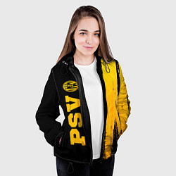 Куртка с капюшоном женская PSV - gold gradient по-вертикали, цвет: 3D-черный — фото 2