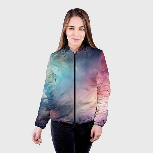 Женская куртка Нежный космос / 3D-Черный – фото 4