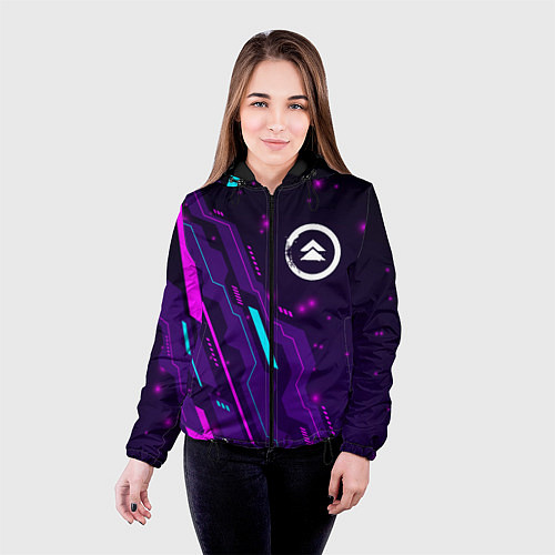 Женская куртка Ghost of Tsushima neon gaming / 3D-Черный – фото 4