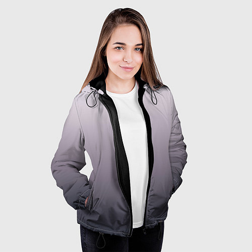 Женская куртка Бледный серо-пурпурный градиент / 3D-Черный – фото 3