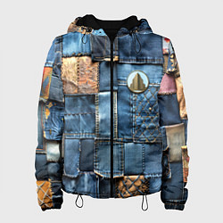 Куртка с капюшоном женская Значок архитектора на джинсах, цвет: 3D-черный