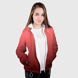 Куртка с капюшоном женская Оттенок розовый антик градиент, цвет: 3D-белый — фото 2