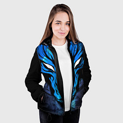 Куртка с капюшоном женская Genshin Impact - Волк Севера, цвет: 3D-черный — фото 2