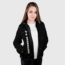 Куртка с капюшоном женская Tottenham sport на темном фоне по-вертикали, цвет: 3D-черный — фото 2