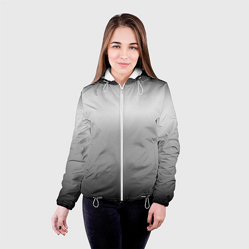 Женская куртка Градиент чёрно-серый / 3D-Белый – фото 4