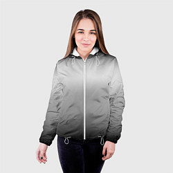 Куртка с капюшоном женская Градиент чёрно-серый, цвет: 3D-белый — фото 2